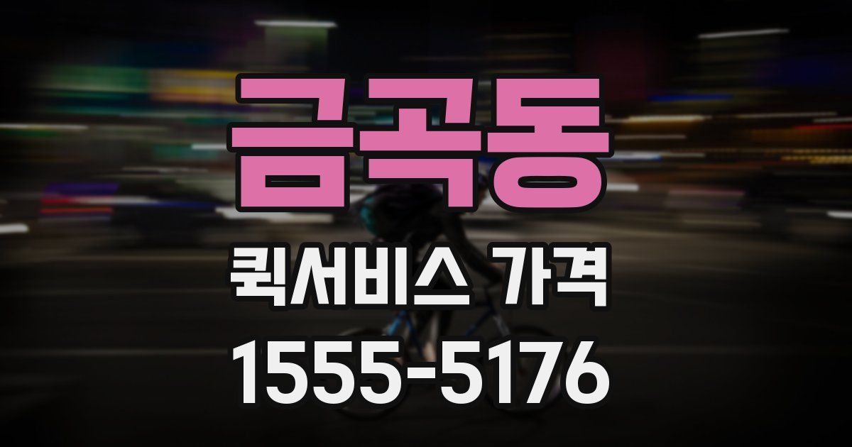 금곡동 퀵서비스 가격