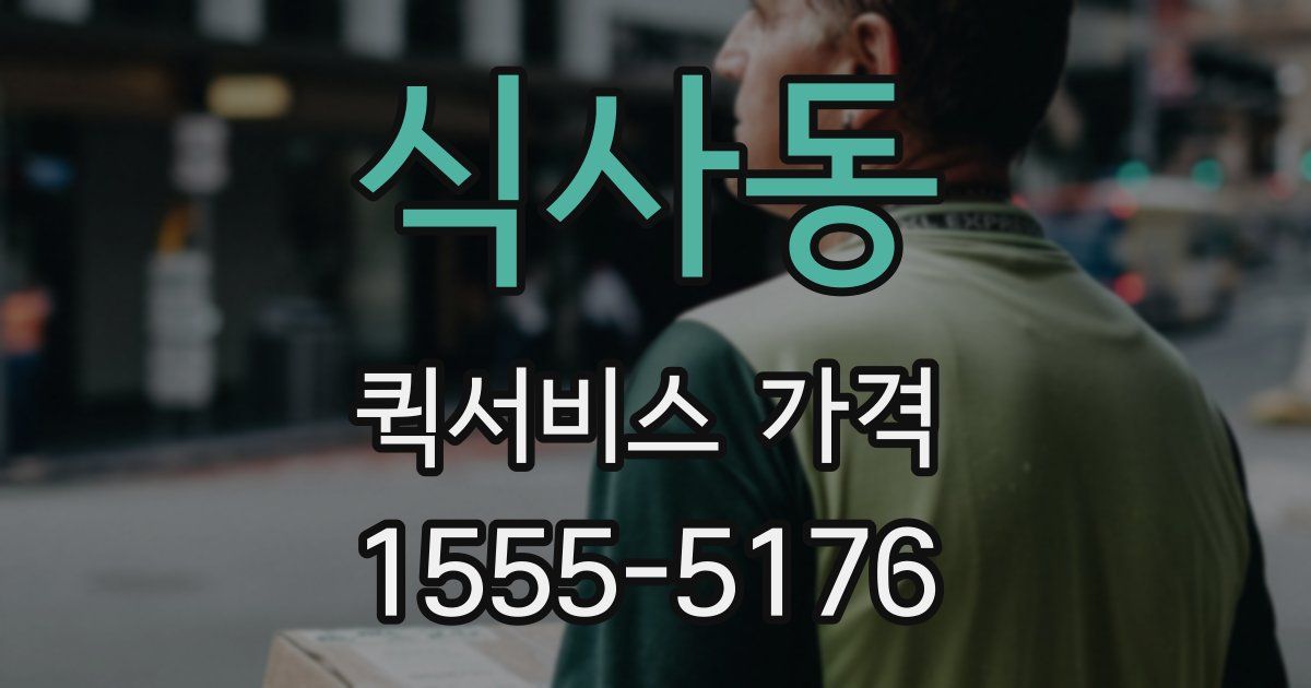 식사동 퀵서비스 가격