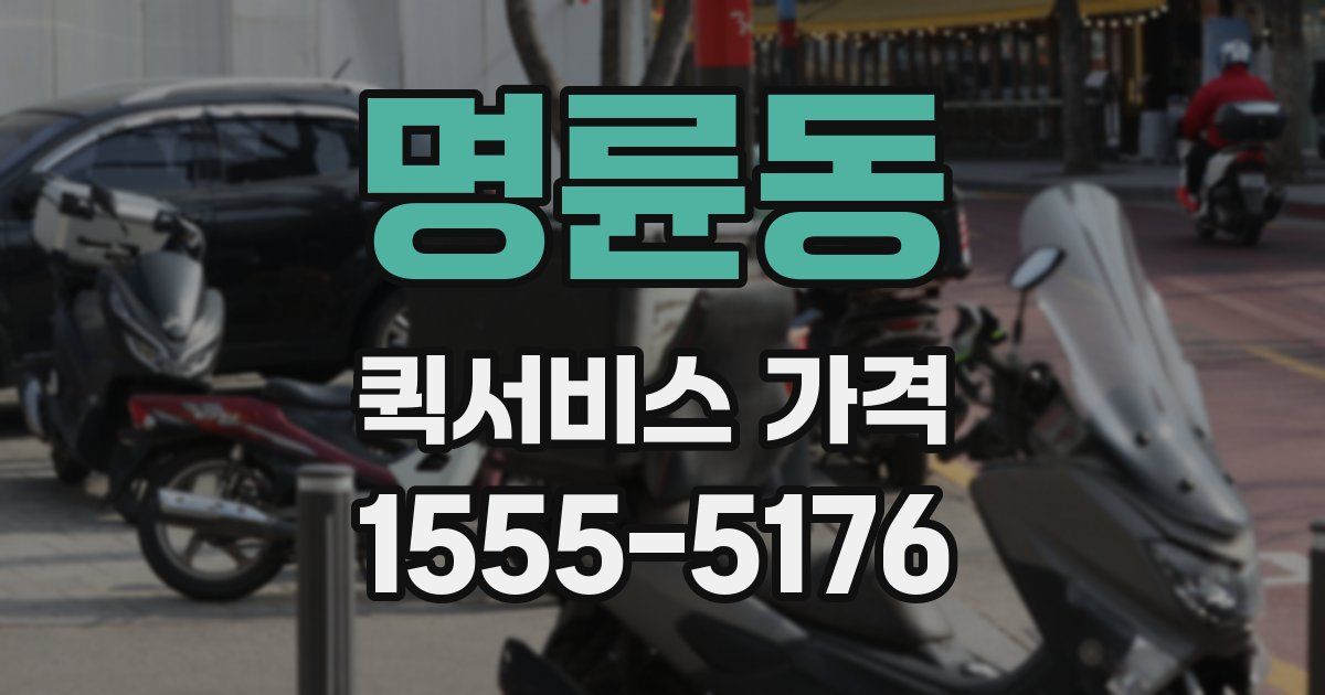 명륜동 퀵서비스 가격