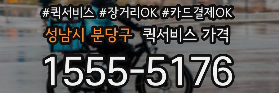 성남시 분당구 퀵서비스 가격