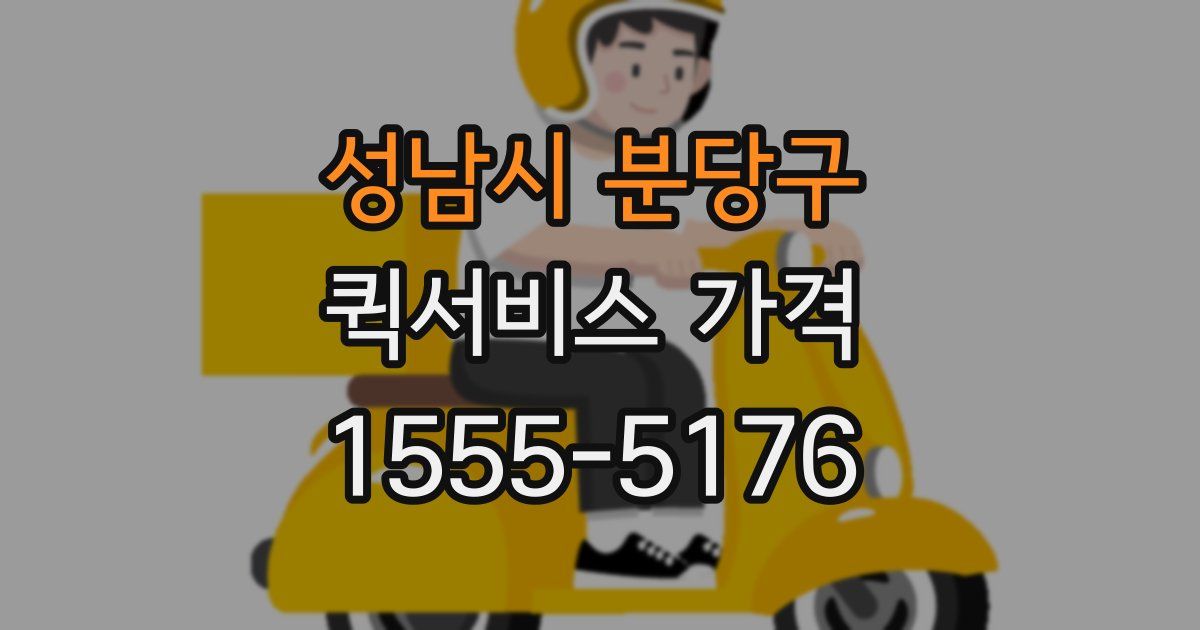 성남시 분당구 퀵서비스 가격