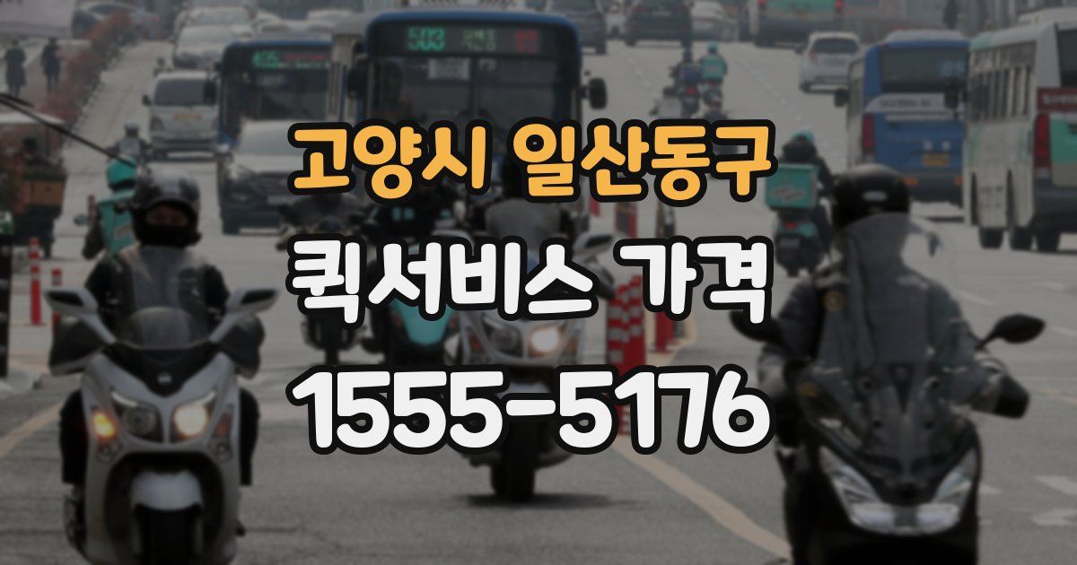고양시 일산동구 퀵서비스 가격