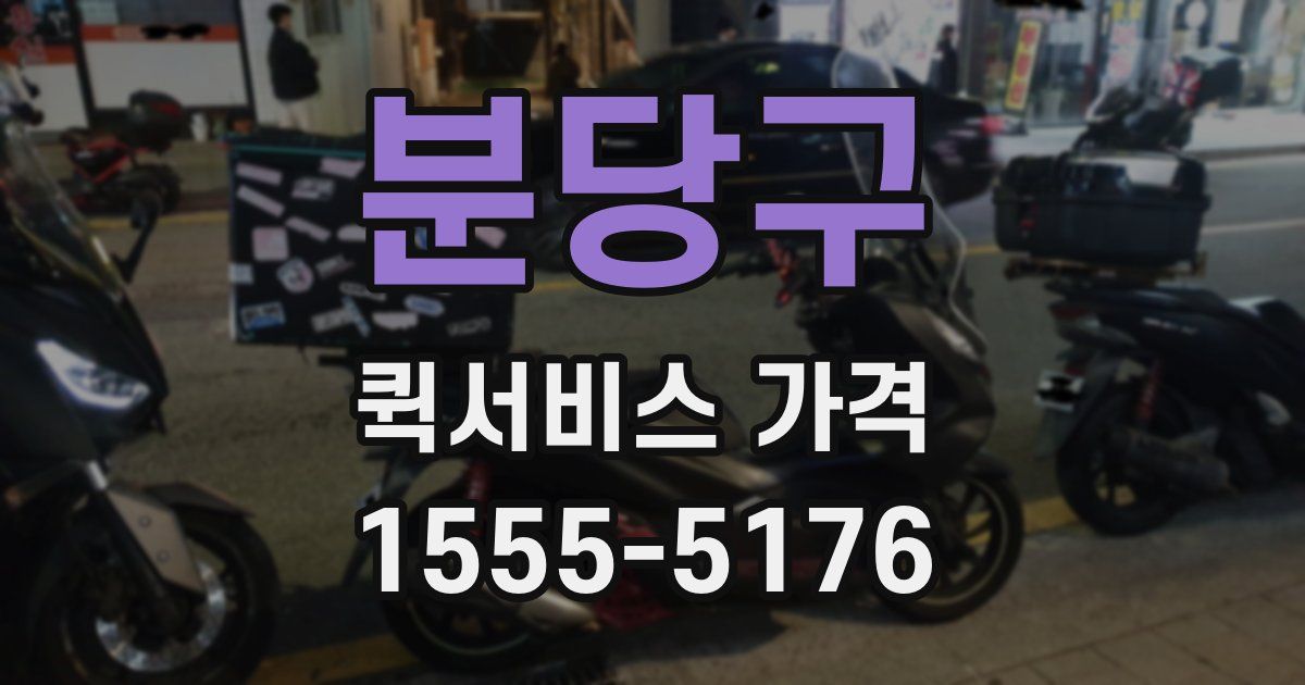 분당구 퀵서비스 가격