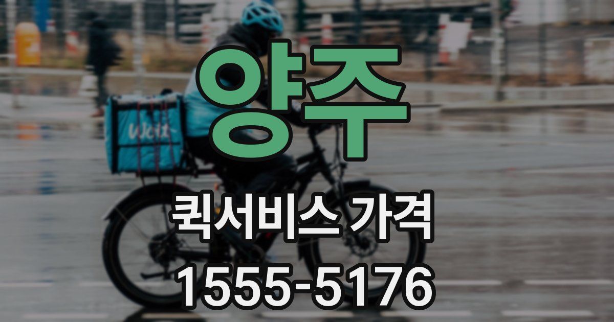 양주 퀵서비스 가격