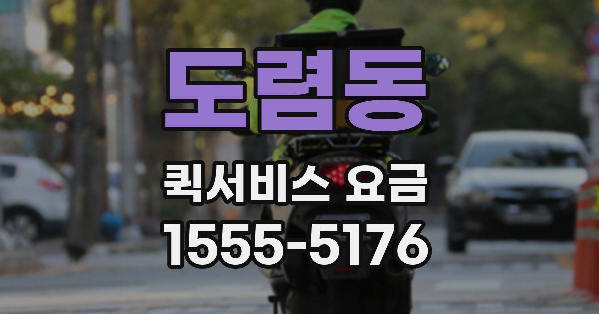 도렴동 퀵서비스 요금
