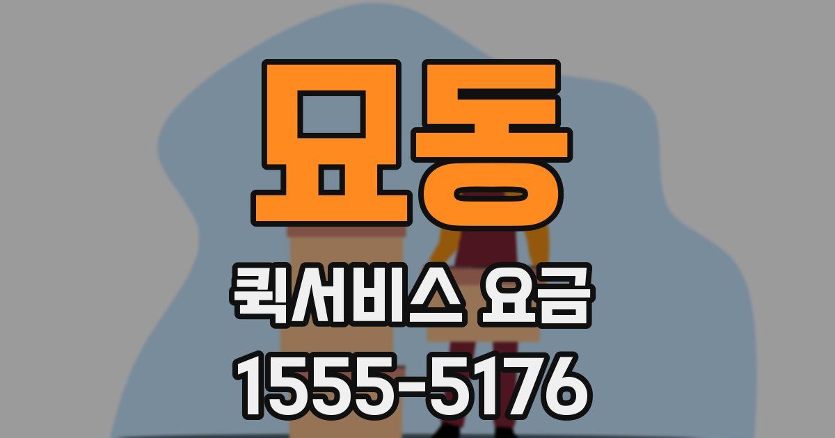 묘동 퀵서비스 요금