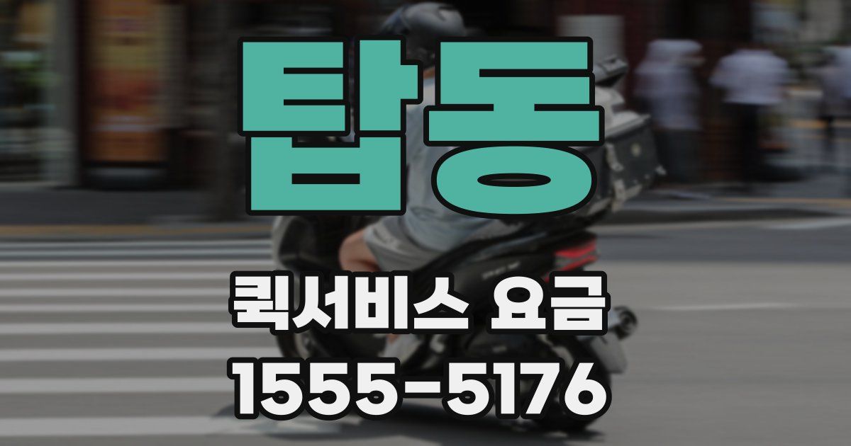 탑동 퀵서비스 요금