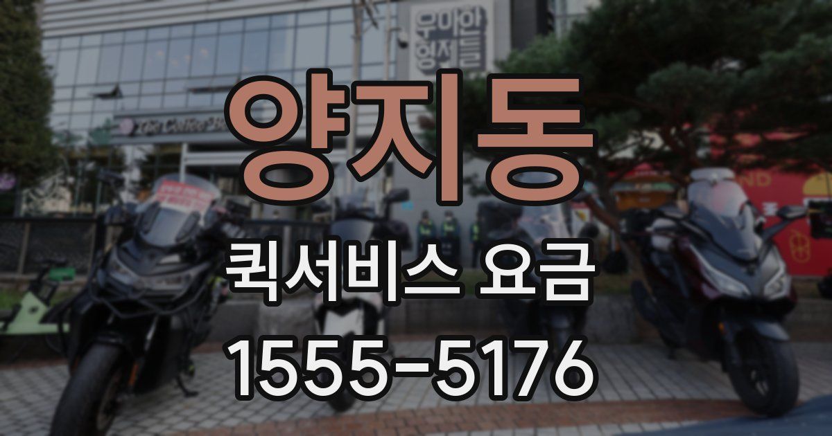 양지동 퀵서비스 요금
