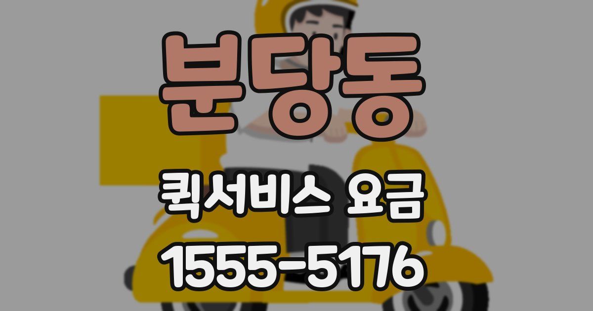 분당동 퀵서비스 요금