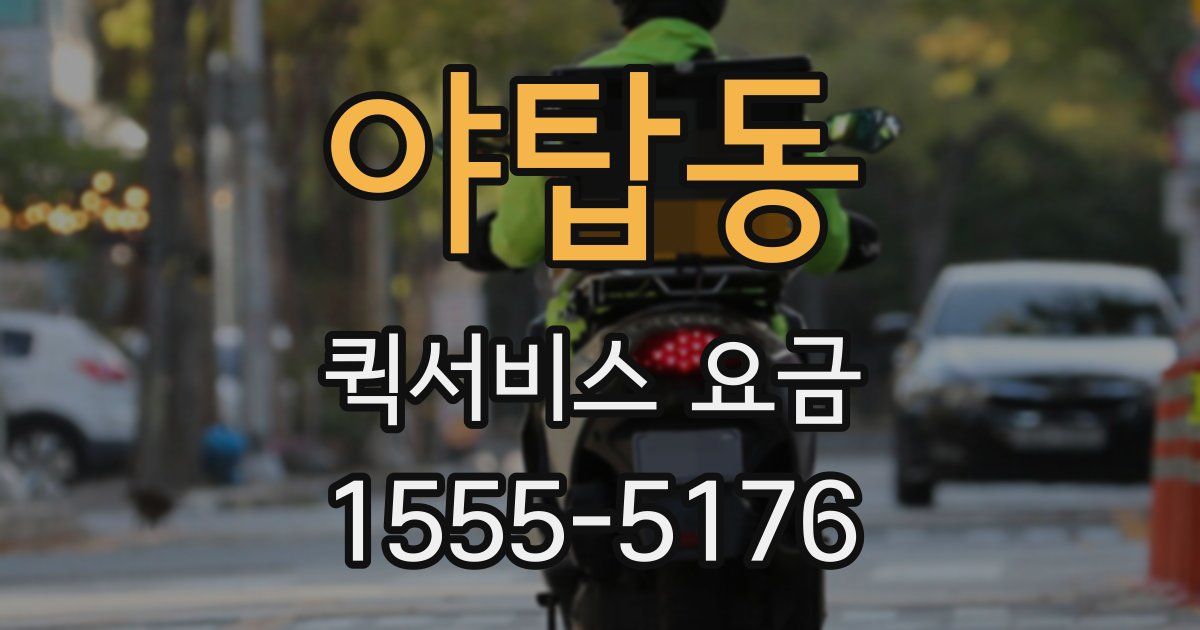 야탑동 퀵서비스 요금