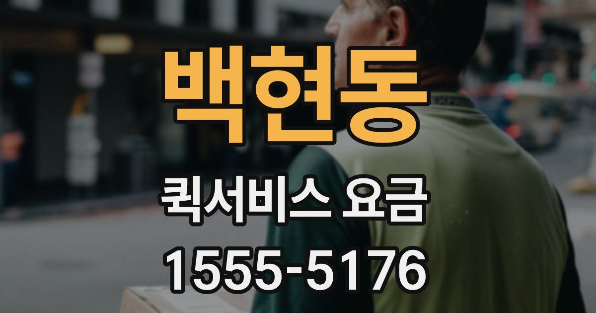 백현동 퀵서비스 요금