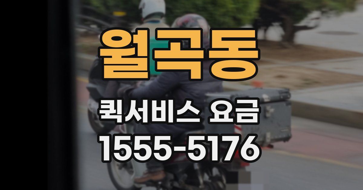 월곡동 퀵서비스 요금
