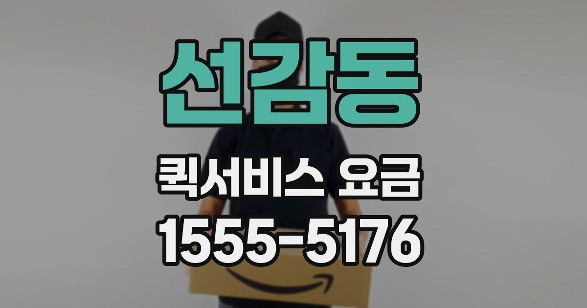 선감동 퀵서비스 요금