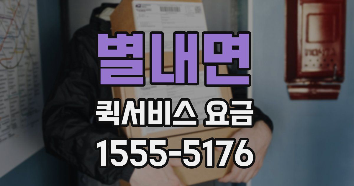 별내면 퀵서비스 요금