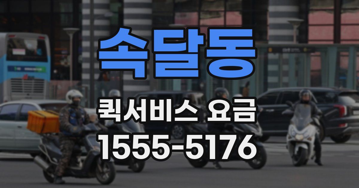 속달동 퀵서비스 요금