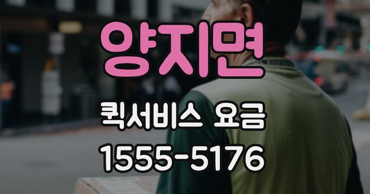 양지면 퀵서비스 요금