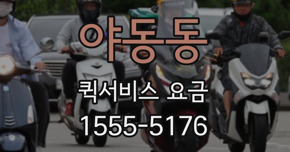 야동동 퀵서비스 요금