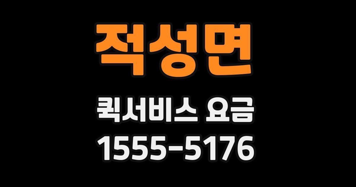 적성면 퀵서비스 요금
