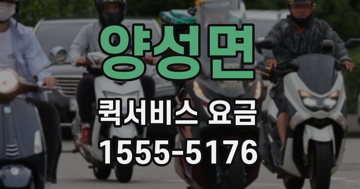 양성면 퀵서비스 요금