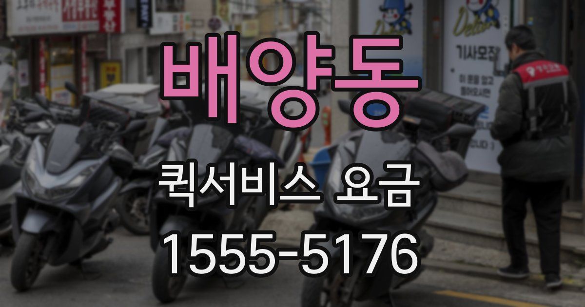 배양동 퀵서비스 요금