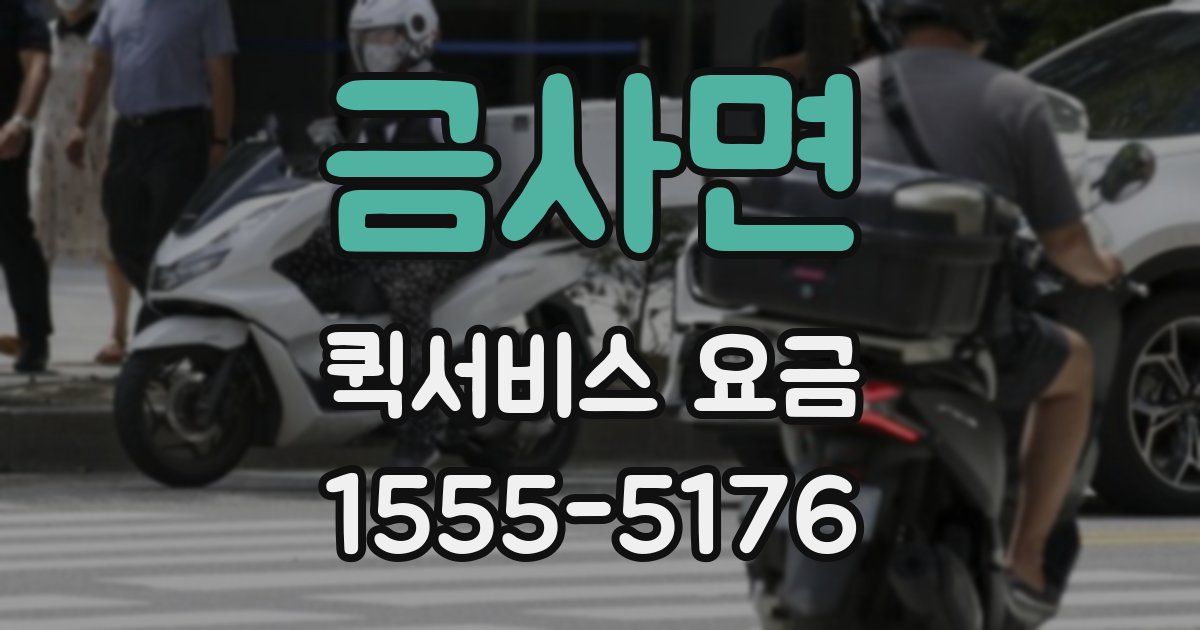금사면 퀵서비스 요금