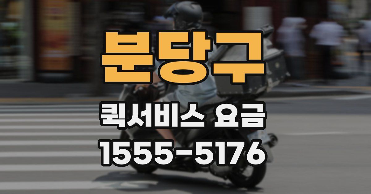분당구 퀵서비스 요금