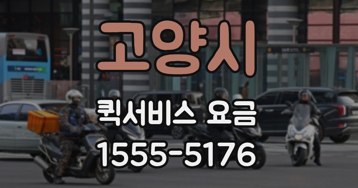 고양시 퀵서비스 요금