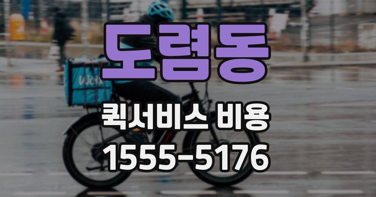 도렴동 퀵서비스 비용