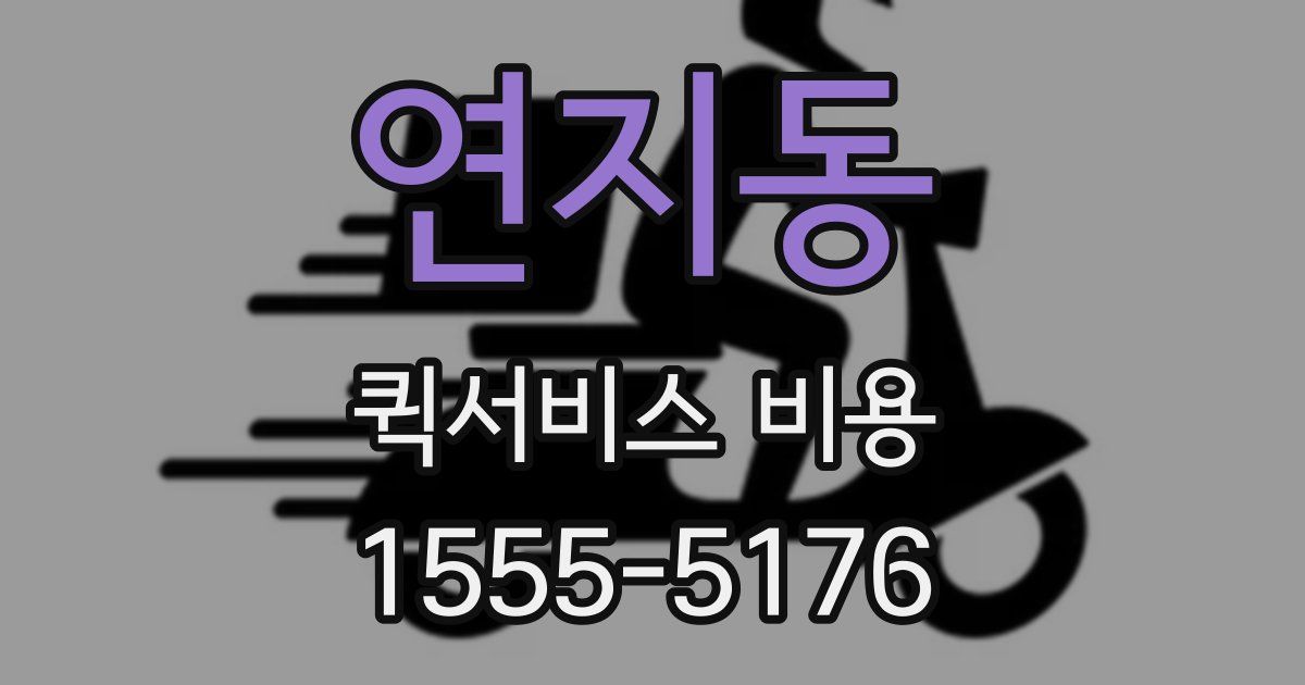 연지동 퀵서비스 비용