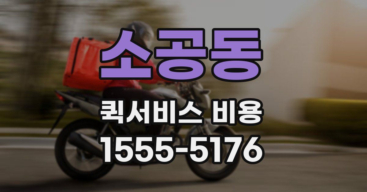 소공동 퀵서비스 비용