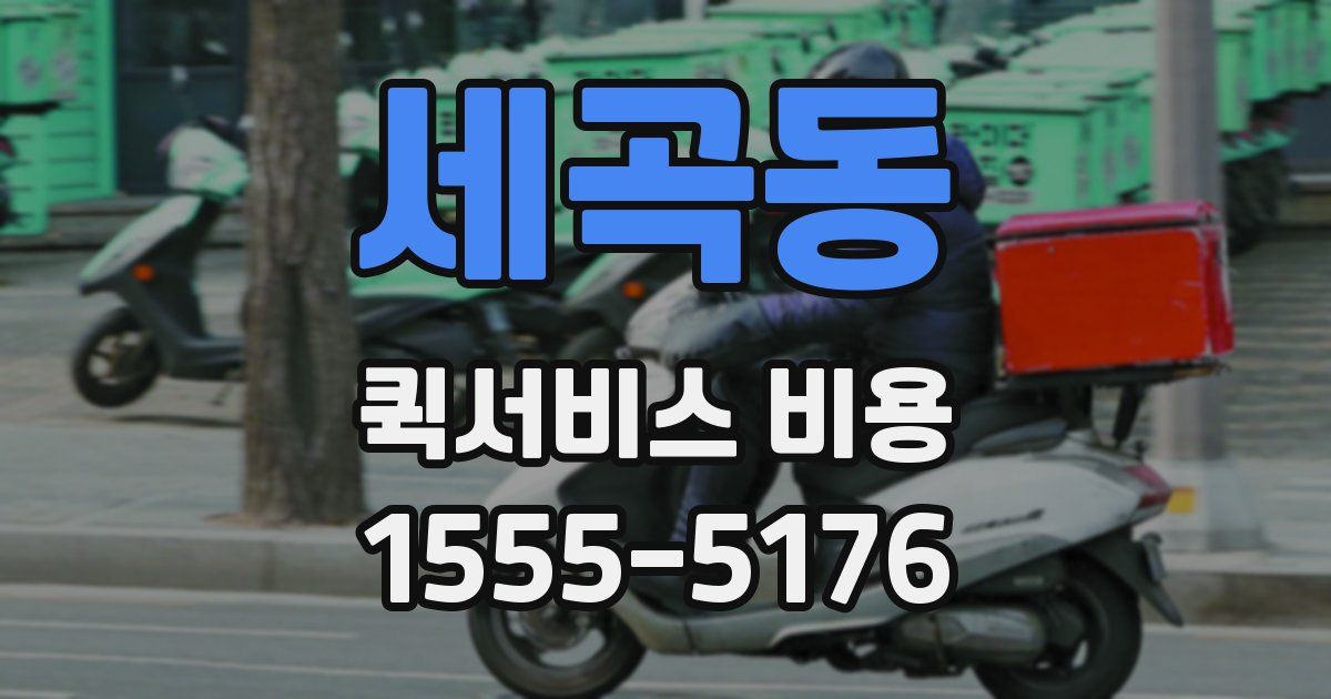 세곡동 퀵서비스 비용