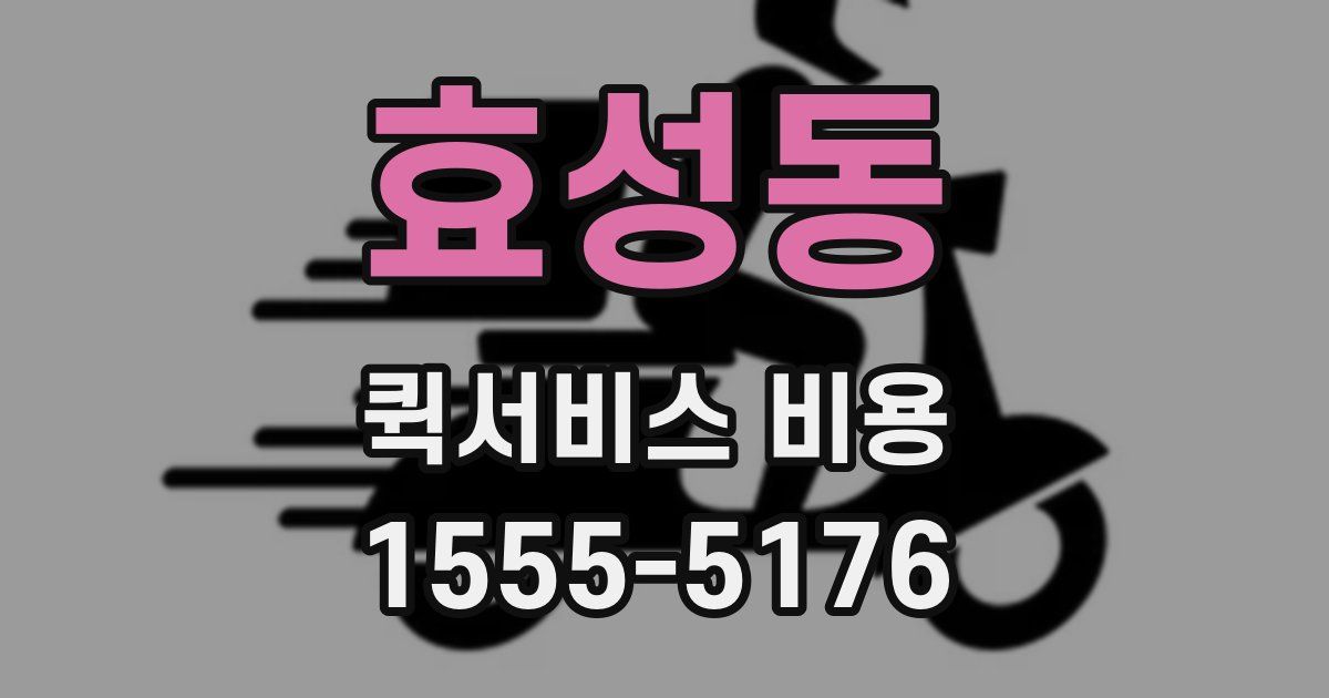 효성동 퀵서비스 비용