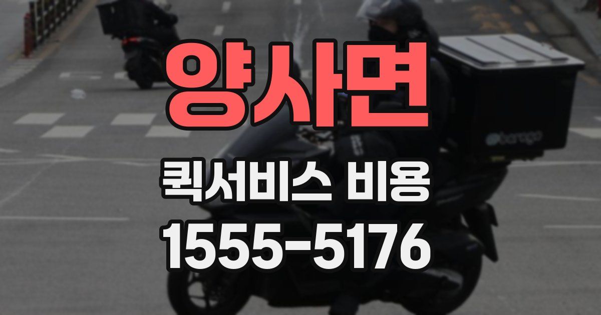 양사면 퀵서비스 비용