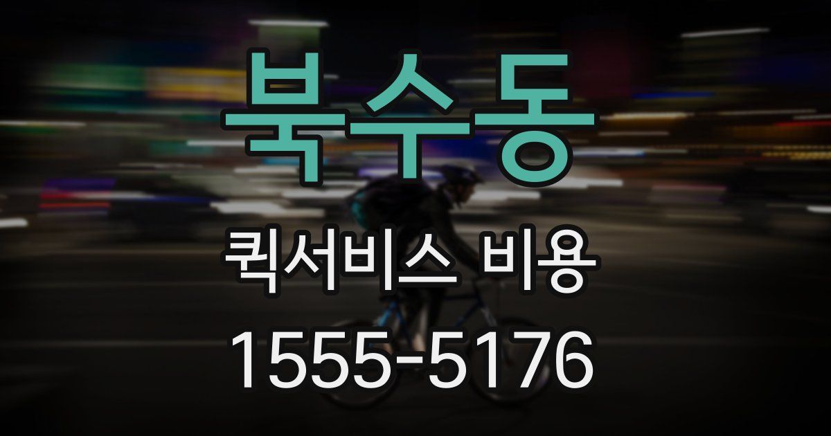 북수동 퀵서비스 비용