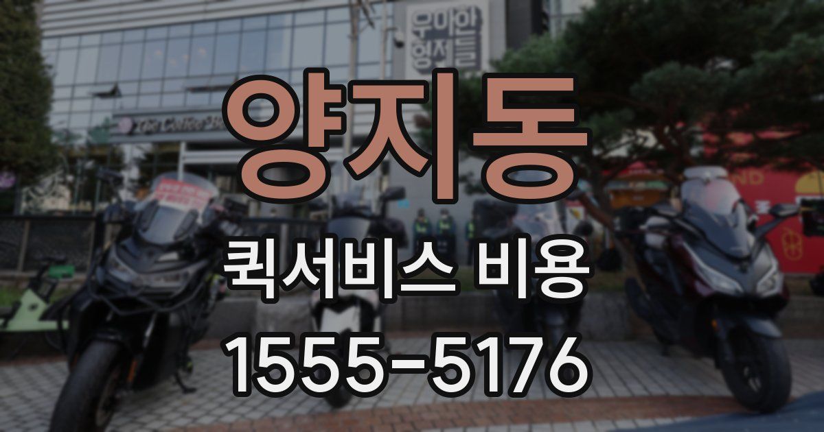 양지동 퀵서비스 비용