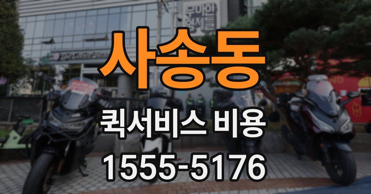 사송동 퀵서비스 비용