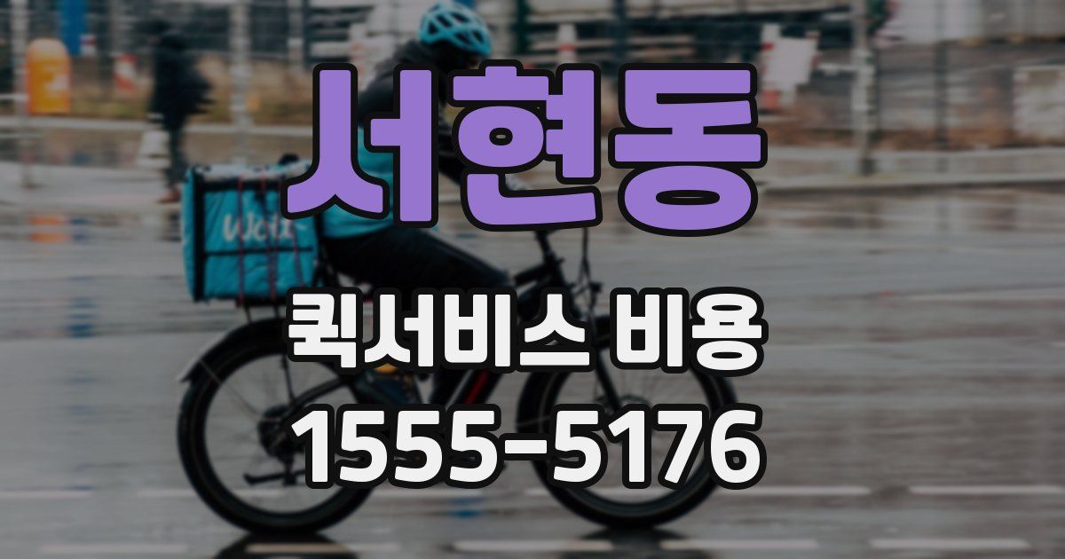 서현동 퀵서비스 비용