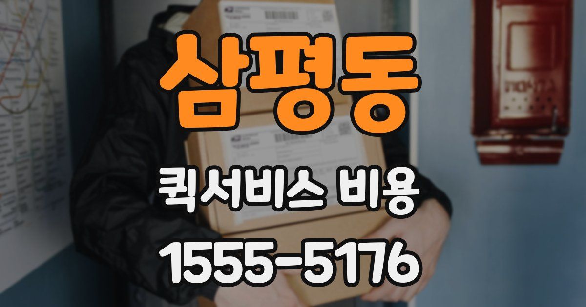 삼평동 퀵서비스 비용