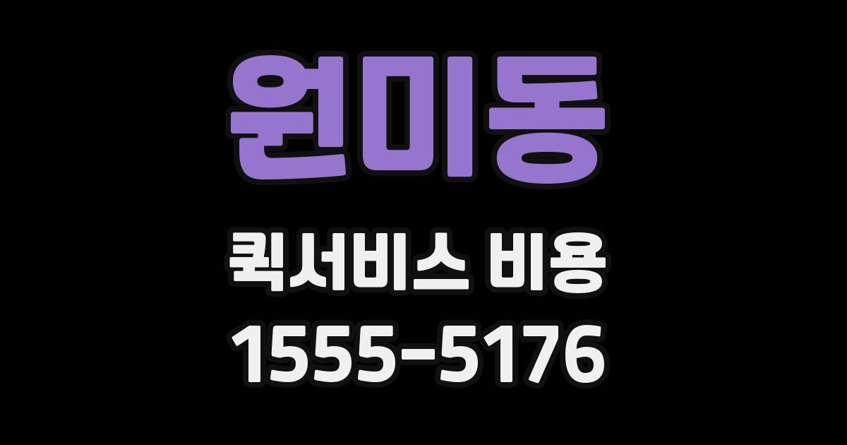 원미동 퀵서비스 비용