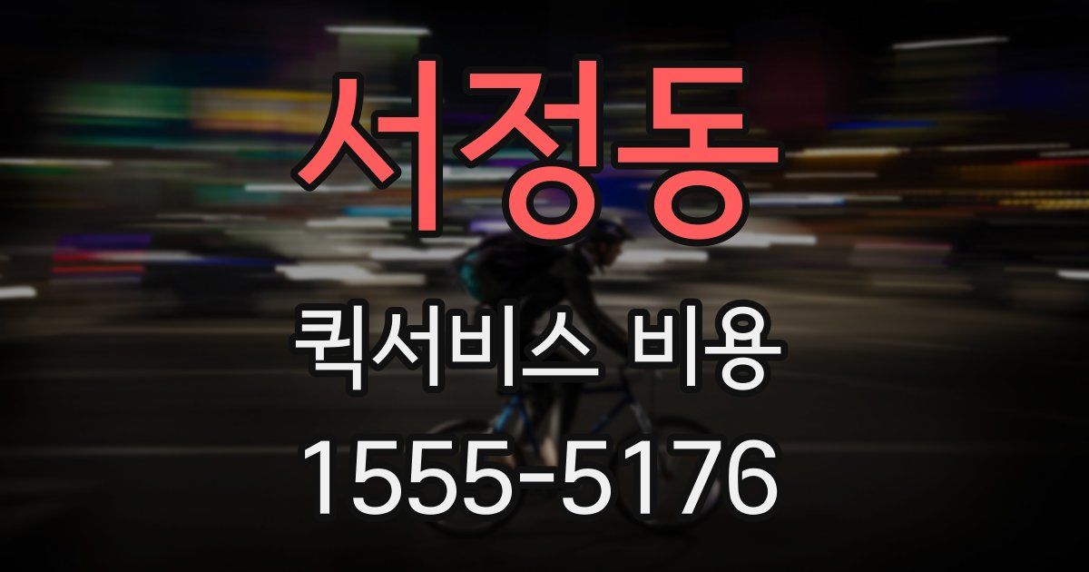 서정동 퀵서비스 비용