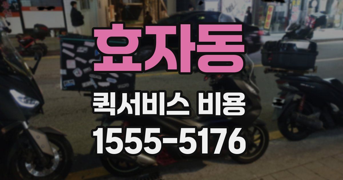효자동 퀵서비스 비용