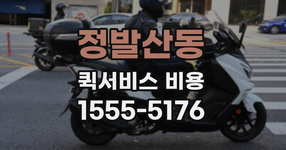 정발산동 퀵서비스 비용