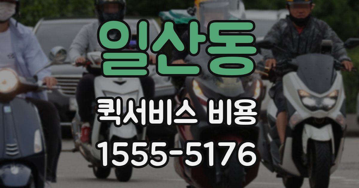 일산동 퀵서비스 비용