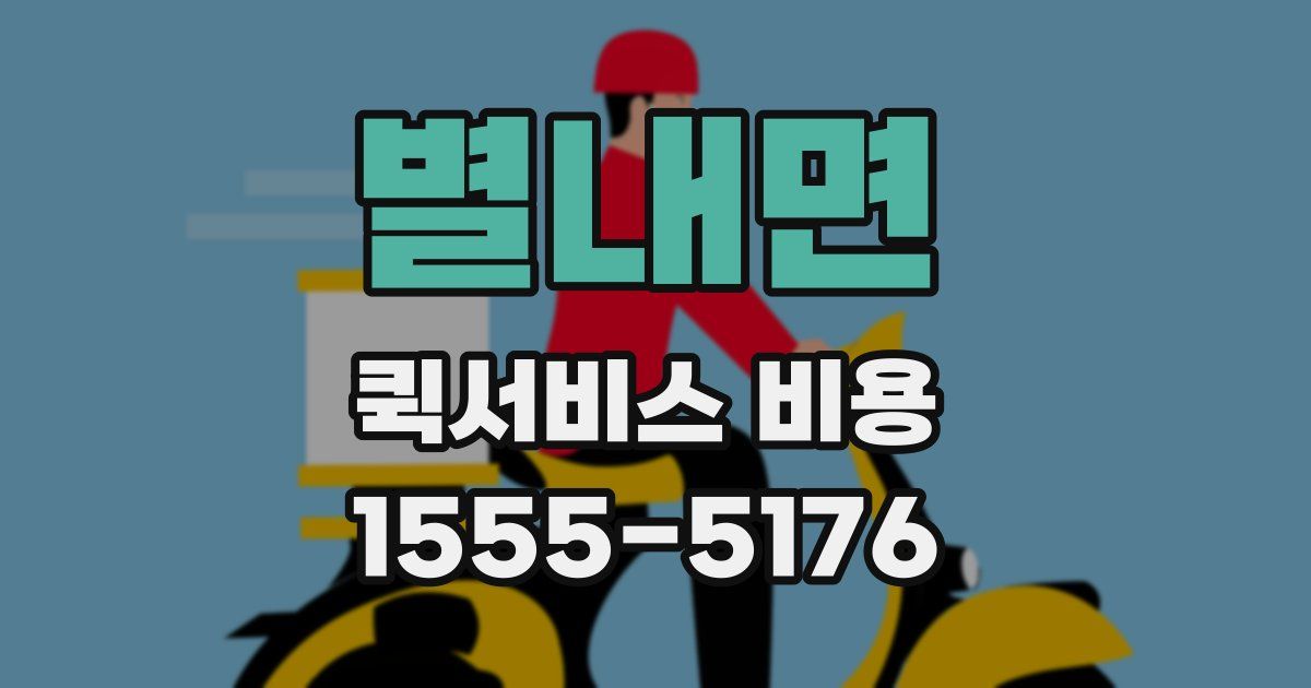 별내면 퀵서비스 비용