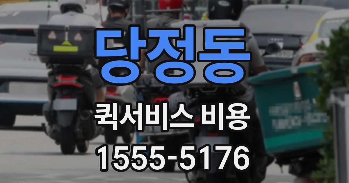 당정동 퀵서비스 비용