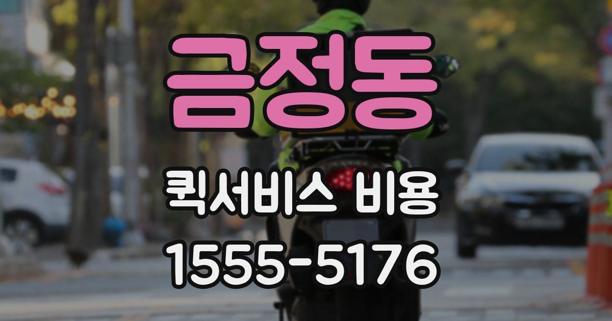 금정동 퀵서비스 비용