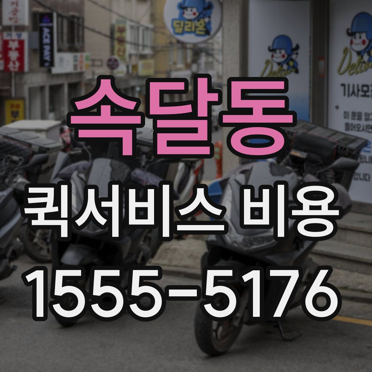 속달동 퀵서비스 비용