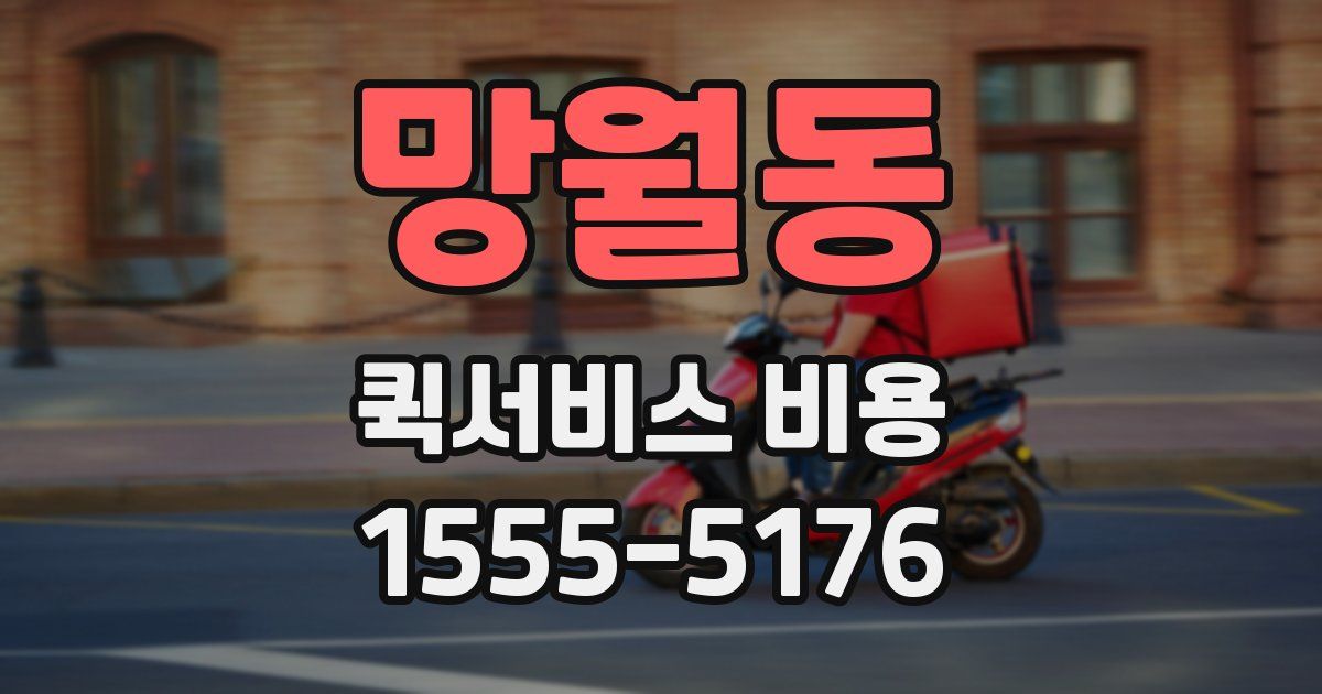 망월동 퀵서비스 비용