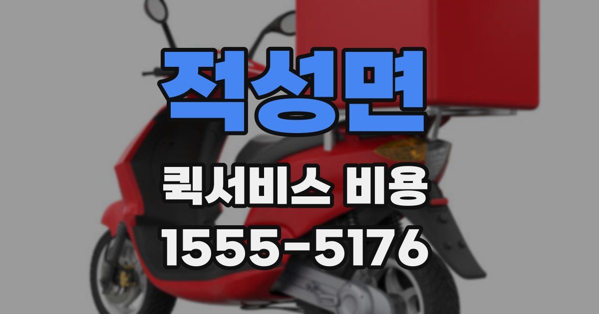 적성면 퀵서비스 비용