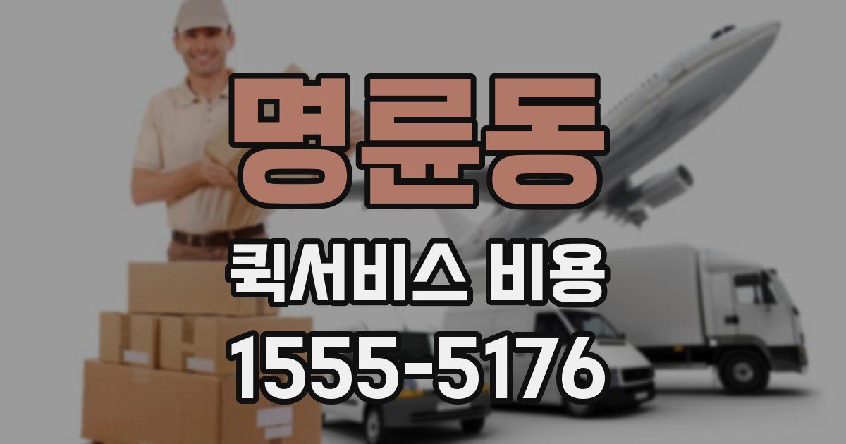 명륜동 퀵서비스 비용